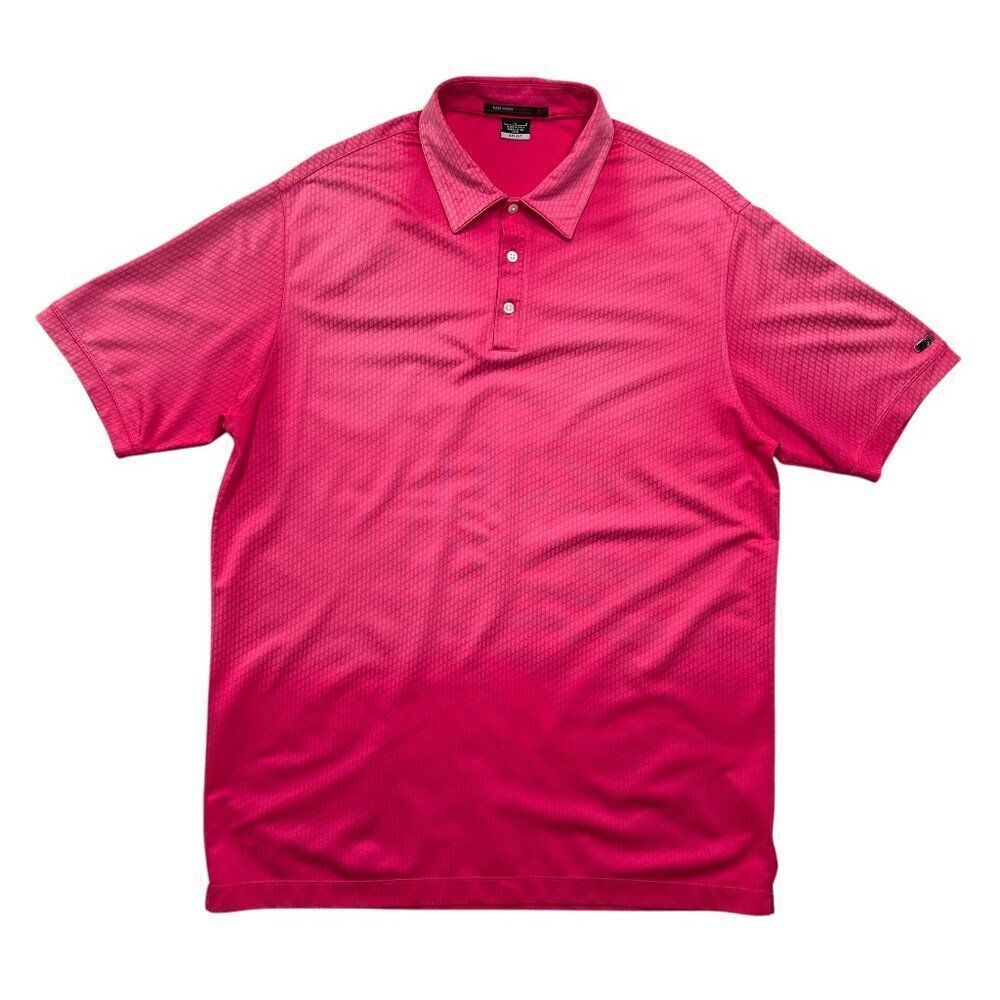 Nike Golf Polo Men's Size Large Pink Tiger Woods Collection Dri-Fit Golf Shirt